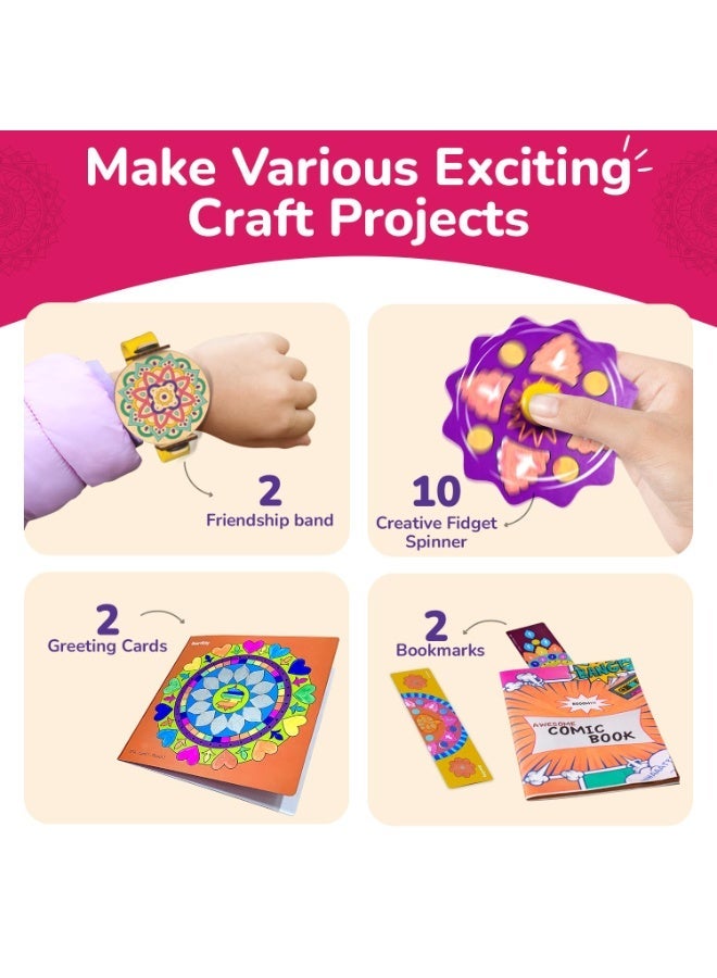 سمارتيفيتي مجموعة سمارتيفيتي لرسم الماندالا الورقية للأطفال من 5 إلى 8 سنوات، هدية عيد ميلاد رائعة للأولاد والبنات من عمر 5 إلى 8 سنوات، لعبة علمية، لعبة تعليمية تفاعلية، متعددة الألوان - Image 2